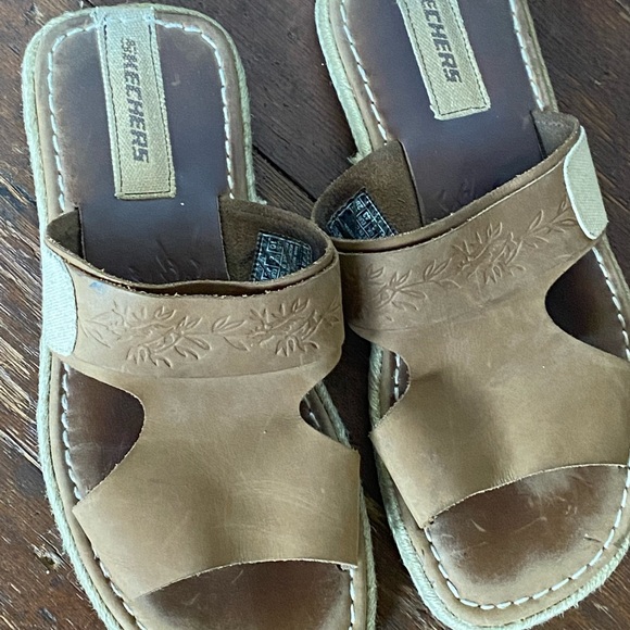 SKECHERS leather slides main image 7